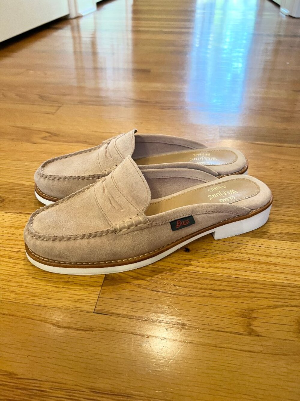 EUC Women's Bass Weejuns Wynne Suede Eva Slide Mules Shoes Tan Beige Size 9 M - Picture 5 of 8